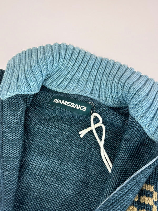 【中古品】【メンズ】 NAMESAKE ネイムセイク VICTORY ZIP BOMBERN3-AW23-N3-KN-04 ヴィクトリー ジップボンバー ニット セーター 141-240906-hi-10-tag サイズ：M カラー：ATLANTIC BLUE 万代Net店