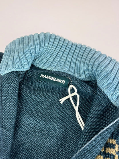 【中古品】【メンズ】 NAMESAKE ネイムセイク VICTORY ZIP BOMBERN3-AW23-N3-KN-04 ヴィクトリー ジップボンバー ニット セーター 141-240906-hi-10-tag サイズ：M カラー：ATLANTIC BLUE 万代Net店