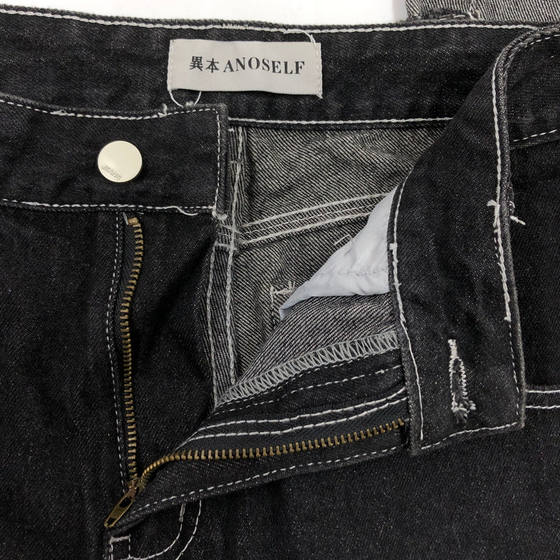 【中古品】【メンズ】 異本 ANOSELF イホン アノセルフ PATCHWORK PANTS パッチワーク デニムパンツ ボトムス 158-260820-hn-05-fur サイズ：L カラー：ブラック 万代Net店