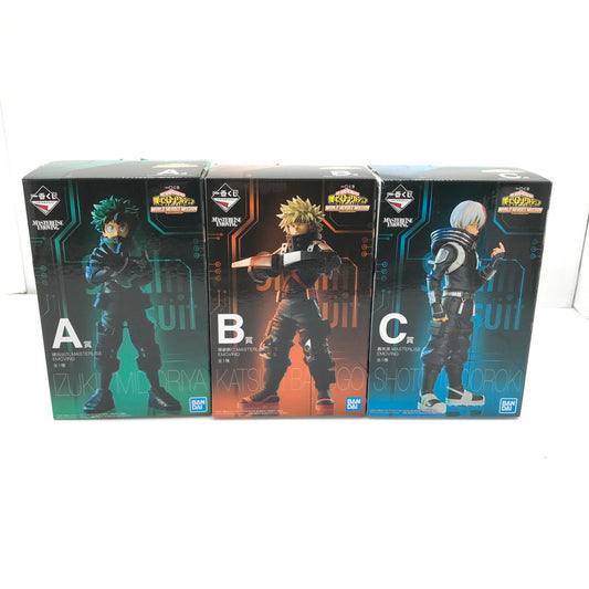 【中古美品】 一番くじ 僕のヒーローアカデミア THE MOVIE WORLD HEROES‘ MISSION A賞 緑谷 B賞 爆豪 C賞 轟 MASTERLISE EMOVING 3体セット 開封済み 051-260609-ti-08-tag 万代Net店
