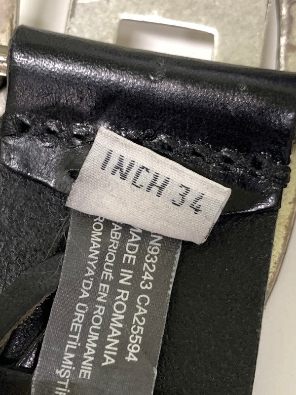 【現状渡し品】【メンズ】 DIESEL ディーゼル カウレザーベルト X08516 小物 205-260929-hu-42-min サイズ：34インチ カラー：ブラック/シルバー 万代Net店