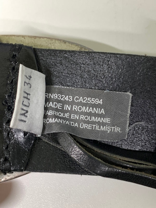 【現状渡し品】【メンズ】 DIESEL ディーゼル カウレザーベルト X08516 小物 205-260929-hu-42-min サイズ：34インチ カラー：ブラック/シルバー 万代Net店