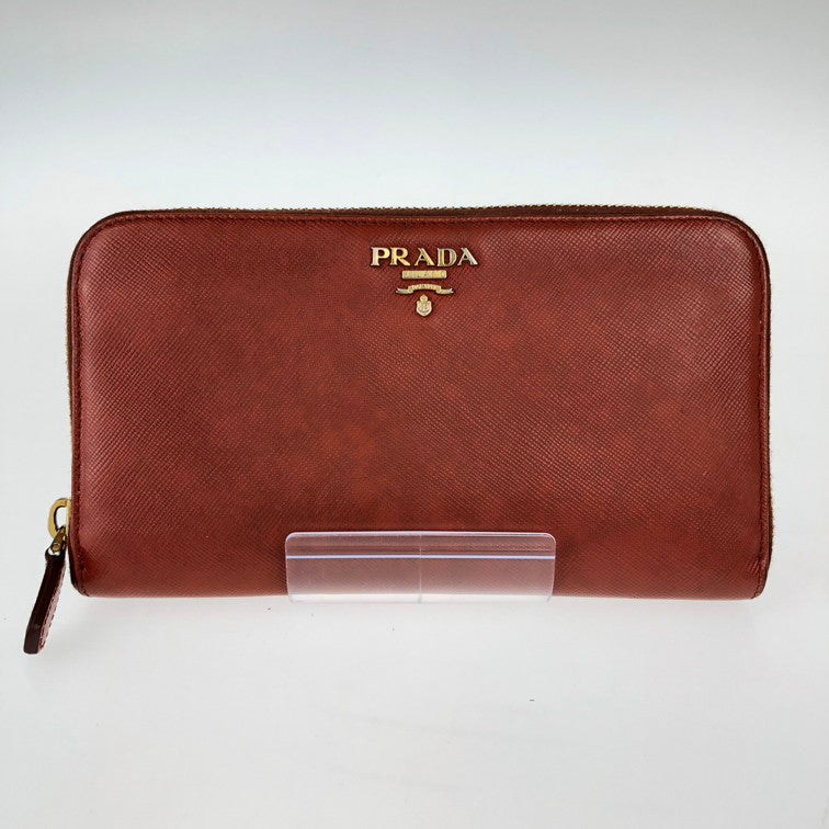 【中古品】【レディース】 PRADA プラダ 1M0506/SAFFINO METAL 長財布 181-250212-NS-2-iwa カラー：パパイヤオレンジ 万代Net店