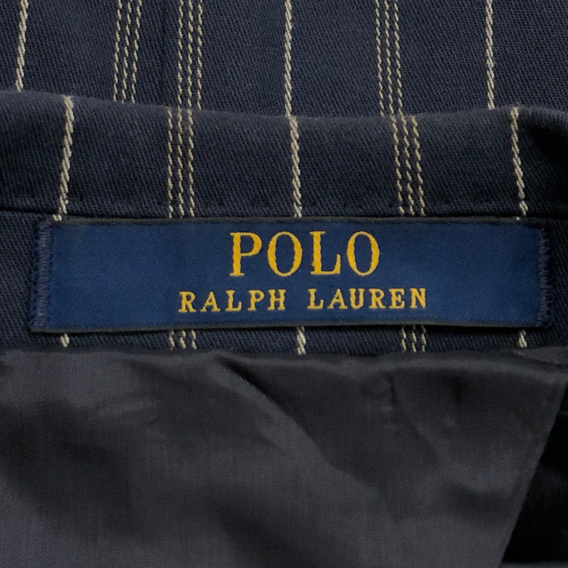 【中古品】【メンズ】 POLO RALPH LAUREN ポロ・ラルフローレン ストライプブレザー ジャケット アウター 147-250225-hn-04-fur サイズ：40R カラー：ネイビー 万代Net店