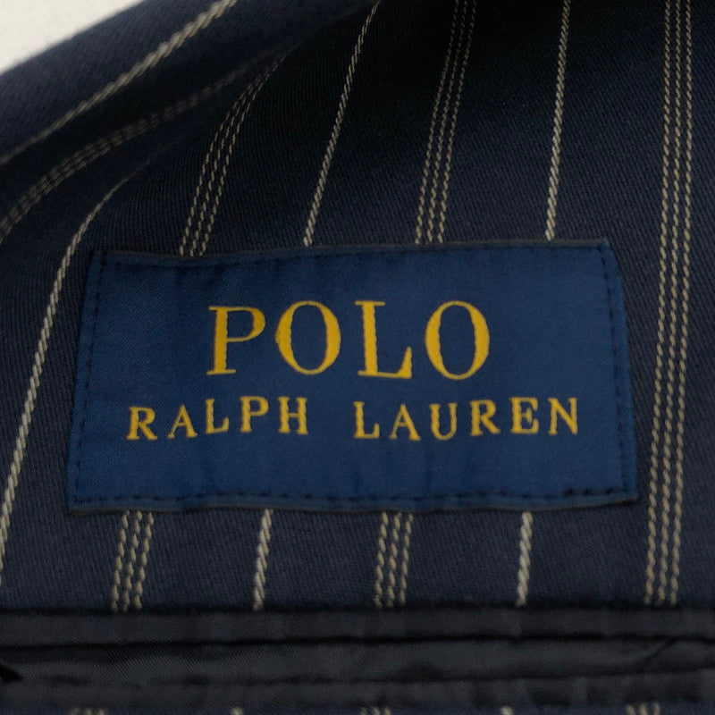 【中古品】【メンズ】 POLO RALPH LAUREN ポロ・ラルフローレン ストライプブレザー ジャケット アウター 147-250225-hn-04-fur サイズ：40R カラー：ネイビー 万代Net店