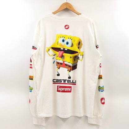 【中古品】【メンズ】 SUPREME シュプリーム × SPONGEBOB スポンジボブ 25SS CASTELLI RACING L/S TEE 長袖Tシャツ トップス 149-260607-hn-05-fur サイズ：XL カラー：ホワイト 万代Net店