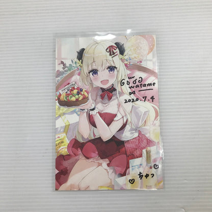 【現状渡し品】 ホロライブ 角巻わため 誕生日記念2020 直筆サイン入りポストカード 封筒欠品 本体のみ ヤケあり 053-260616-ti-20-tag 万代Net店