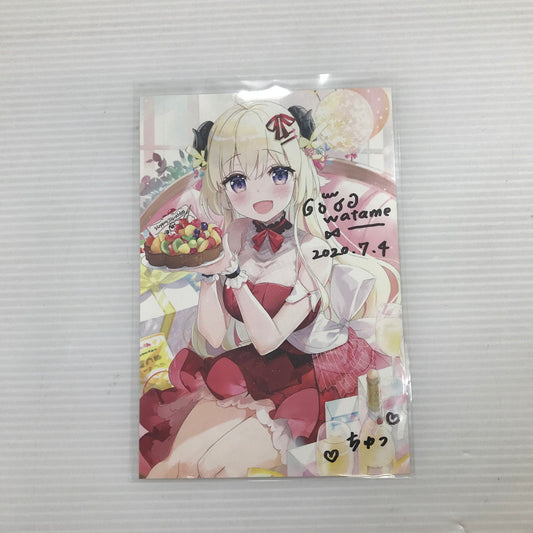 【現状渡し品】 ホロライブ 角巻わため 誕生日記念2020 直筆サイン入りポストカード 封筒欠品 本体のみ ヤケあり 053-260616-ti-20-tag 万代Net店