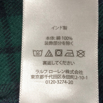 【中古品】【メンズ】 RALPH LAUREN ラルフローレン US-RL チェックシャツ カジュアルシャツ 長袖 トップス 147-250225-hn-05-fur サイズ：S カラー：グリーン/ネイビー 万代Net店