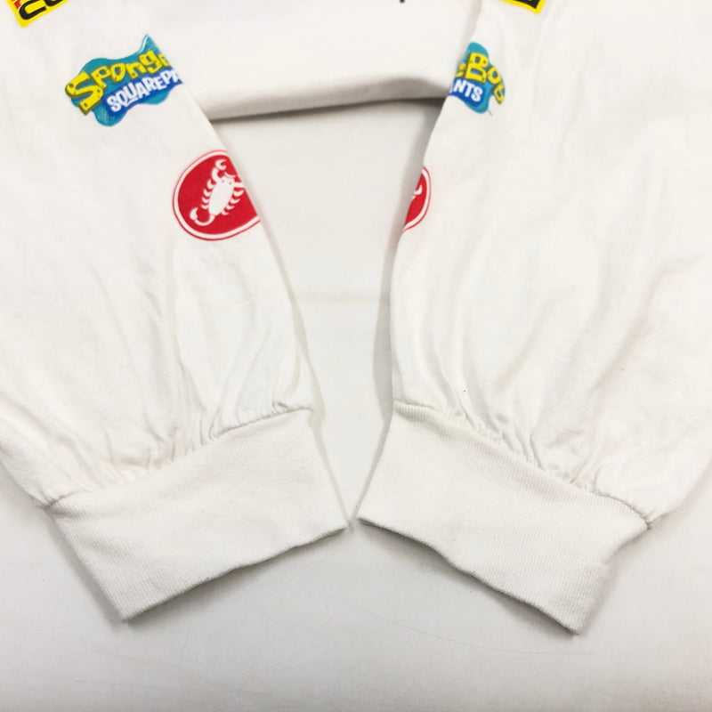 【中古品】【メンズ】 SUPREME シュプリーム × SPONGEBOB スポンジボブ 25SS CASTELLI RACING L/S TEE 長袖Tシャツ トップス 149-260607-hn-05-fur サイズ：XL カラー：ホワイト 万代Net店