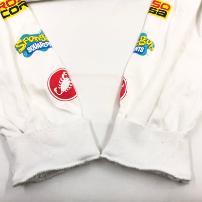 【中古品】【メンズ】 SUPREME シュプリーム × SPONGEBOB スポンジボブ 25SS CASTELLI RACING L/S TEE 長袖Tシャツ トップス 149-260607-hn-05-fur サイズ：XL カラー：ホワイト 万代Net店