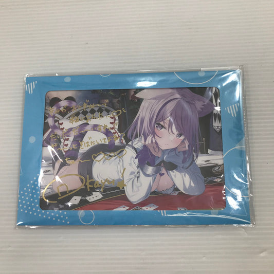 【中古美品】 ホロライブ 猫又おかゆ 活動4周年記念 箔押し複製サイン＆メッセージ入り ポストカード 封筒未開封 053-260616-ti-22-tag 万代Net店