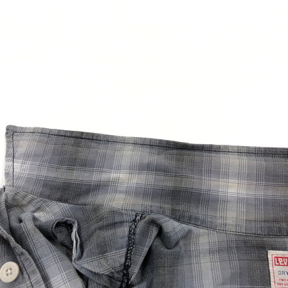 【中古品】【メンズ】 LEVI'S リーバイス DRY GOODS 90S OMBRE CHECK SHIRT ドライグッズ オンブレチェックシャツ 半袖 トップス 146-260613-hn-01-fur サイズ：XL カラー：グレー系 万代Net店