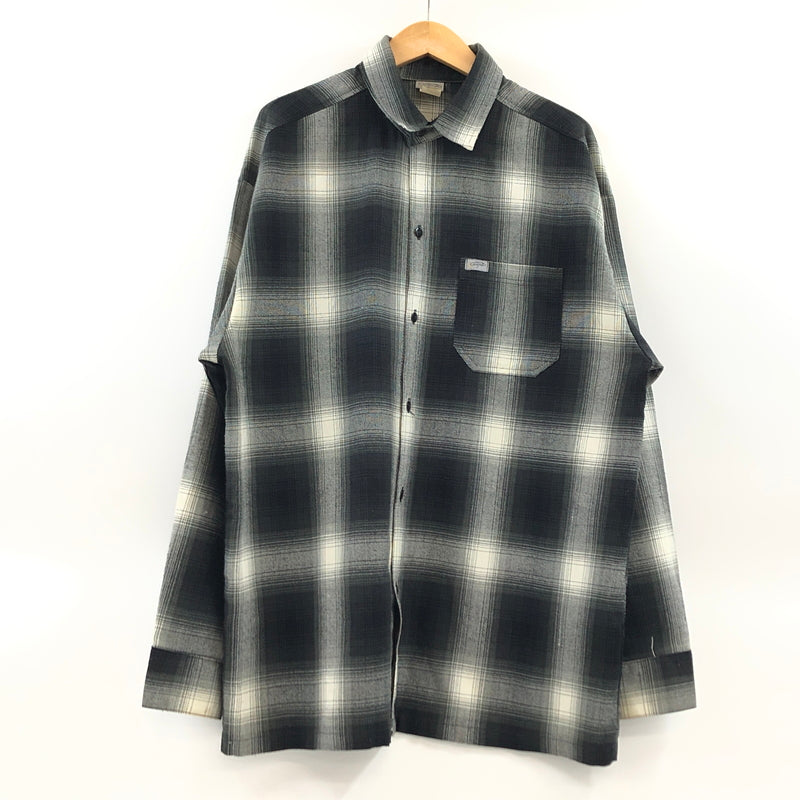 【現状渡し品】【メンズ】 CALTOP キャルトップ OMBRE CHECK L/S SHIRT ＃2000 オンブレチェックシャツ 長袖シャツ カジュアルシャツ トップス 142-260613-hn-02-fur サイズ：XL カラー：ブラック/ホワイト 万代Net店