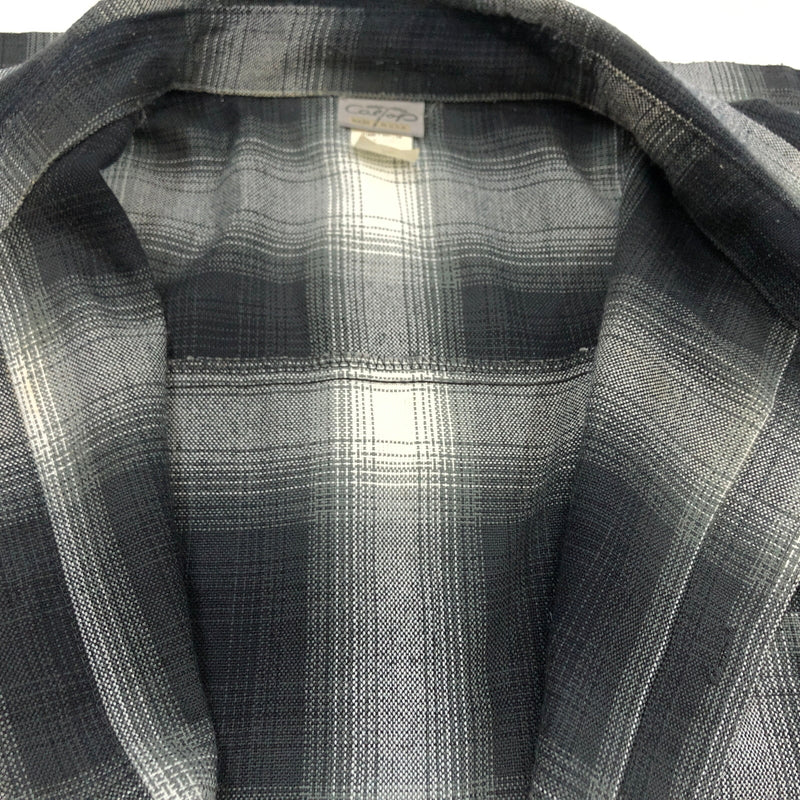 【現状渡し品】【メンズ】 CALTOP キャルトップ OMBRE CHECK L/S SHIRT ＃2000 オンブレチェックシャツ 長袖シャツ カジュアルシャツ トップス 142-260613-hn-02-fur サイズ：XL カラー：ブラック/ホワイト 万代Net店