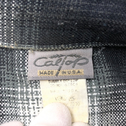 【現状渡し品】【メンズ】 CALTOP キャルトップ OMBRE CHECK L/S SHIRT ＃2000 オンブレチェックシャツ 長袖シャツ カジュアルシャツ トップス 142-260613-hn-02-fur サイズ：XL カラー：ブラック/ホワイト 万代Net店