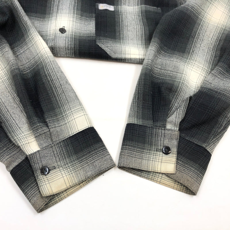【現状渡し品】【メンズ】 CALTOP キャルトップ OMBRE CHECK L/S SHIRT ＃2000 オンブレチェックシャツ 長袖シャツ カジュアルシャツ トップス 142-260613-hn-02-fur サイズ：XL カラー：ブラック/ホワイト 万代Net店
