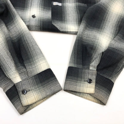 【現状渡し品】【メンズ】 CALTOP キャルトップ OMBRE CHECK L/S SHIRT ＃2000 オンブレチェックシャツ 長袖シャツ カジュアルシャツ トップス 142-260613-hn-02-fur サイズ：XL カラー：ブラック/ホワイト 万代Net店