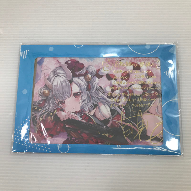 【中古美品】 ホロライブ 百鬼あやめ 活動4周年記念 箔押し複製サイン＆メッセージ入りポストカード 封筒未開封 053-260616-ti-27-tag 万代Net店
