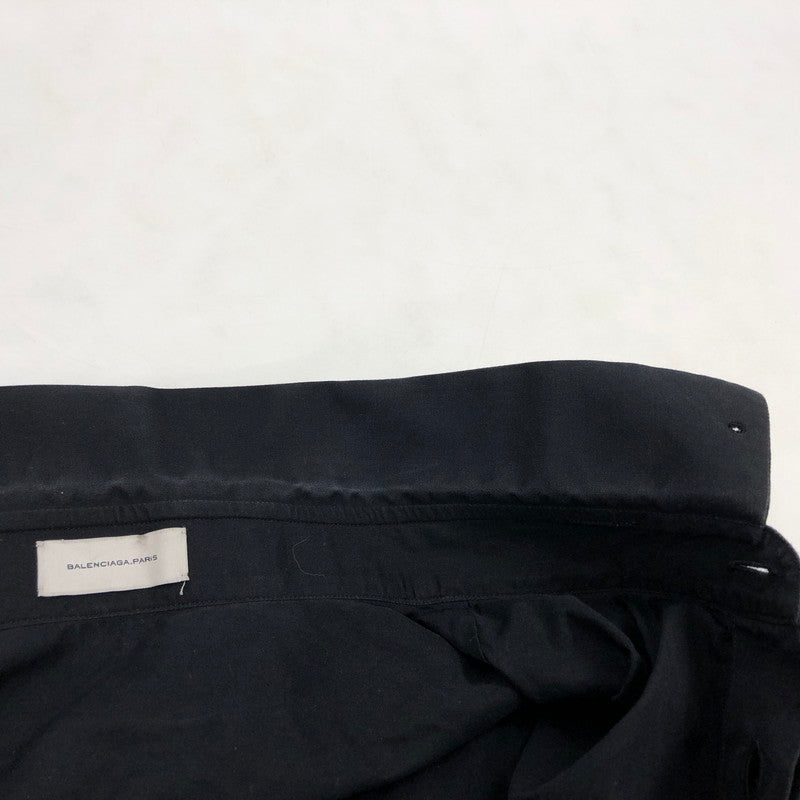 【中古品】【メンズ】 BALENCIAGA バレンシアガ コットンシャツ カジュアルシャツ 長袖 トップス 141-251225-hn-01-fur サイズ：42 カラー：ブラック 万代Net店