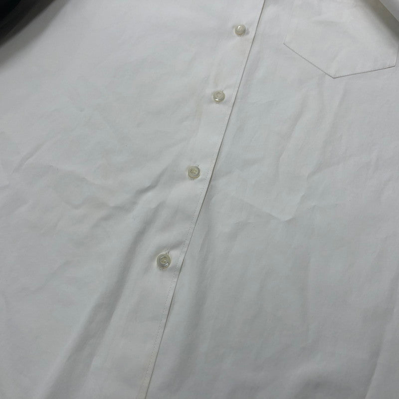 【中古品】【メンズ】 PRADA プラダ P415F S212 COTTON POPLIN SHIRT WITH RE NYLON コットン ナイロン 長袖シャツ 141-240613-mw-7-tei サイズ：36 カラー：ホワイト 万代Net店