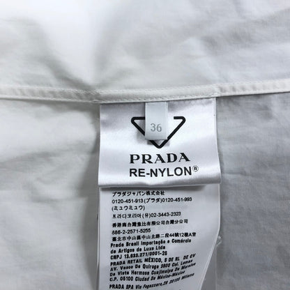 【中古品】【メンズ】 PRADA プラダ P415F S212 COTTON POPLIN SHIRT WITH RE NYLON コットン ナイロン 長袖シャツ 141-240613-mw-7-tei サイズ：36 カラー：ホワイト 万代Net店