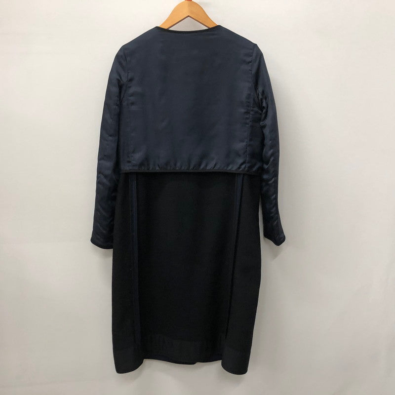 【中古品】【メンズ】 CHS18AMA06002 ノーカラー ナイロン ウール ロングコート アウター 169-231204-at-11-tei サイズ：34 カラー：ネイビー 万代Net店