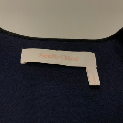 【中古品】【メンズ】 CHS18AMA06002 ノーカラー ナイロン ウール ロングコート アウター 169-231204-at-11-tei サイズ：34 カラー：ネイビー 万代Net店