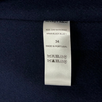 【中古品】【メンズ】 CHS18AMA06002 ノーカラー ナイロン ウール ロングコート アウター 169-231204-at-11-tei サイズ：34 カラー：ネイビー 万代Net店