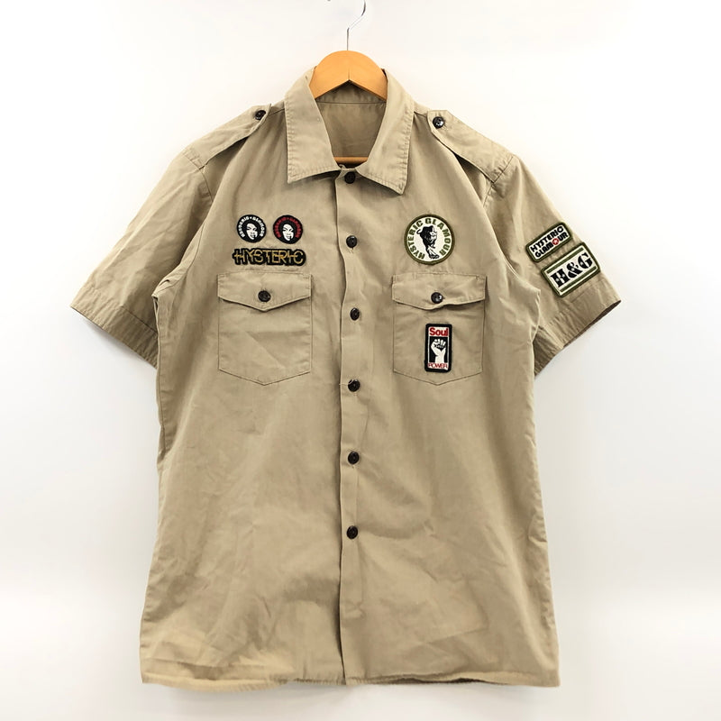 【中古品】【メンズ】 HYSTERIC GLAMOUR ヒステリックグラマー MILITARY SHIRT ミリタリーシャツ カジュアルシャツ 半袖シャツ トップス 140-260823-hn-02-fur サイズ：不明 カラー：ベージュ 万代Net店