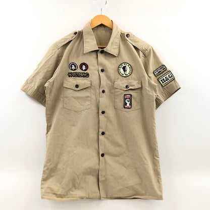 【中古品】【メンズ】 HYSTERIC GLAMOUR ヒステリックグラマー MILITARY SHIRT ミリタリーシャツ カジュアルシャツ 半袖シャツ トップス 140-260823-hn-02-fur サイズ：不明 カラー：ベージュ 万代Net店