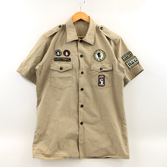 【中古品】【メンズ】 HYSTERIC GLAMOUR ヒステリックグラマー MILITARY SHIRT ミリタリーシャツ カジュアルシャツ 半袖シャツ トップス 140-260823-hn-02-fur サイズ：不明 カラー：ベージュ 万代Net店