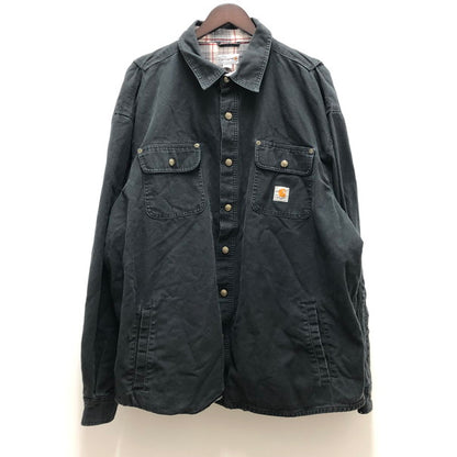 【メンズ】 Carhartt カーハート CARHARTT WEATHERED CANVAS SHIRTS JACKET 145-250206-wy-6-tomh サイズ：2XL カラー：ブラック 万代Net店