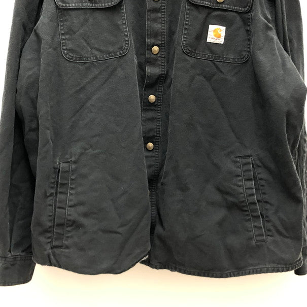 【メンズ】 Carhartt カーハート CARHARTT WEATHERED CANVAS SHIRTS JACKET 145-250206-wy-6-tomh サイズ：2XL カラー：ブラック 万代Net店