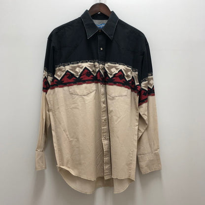 【中古品】【メンズ】 Wrangler ラングラー WRANGLER 長袖ウエスタンシャツ 146-250207-wy-5-tomh サイズ：L カラー：チマヨ柄 万代Net店