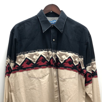 【中古品】【メンズ】 Wrangler ラングラー WRANGLER 長袖ウエスタンシャツ 146-250207-wy-5-tomh サイズ：L カラー：チマヨ柄 万代Net店