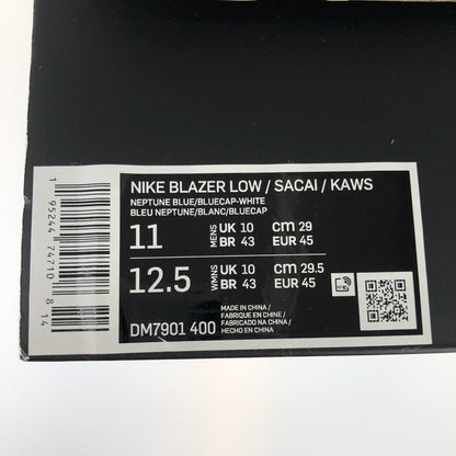 【中古美品】【メンズ】 NIKE ナイキ KAWS × SACAI × NIKE DM7901-400 BLAZER LOW NEPTUNE BLUE 160-250213-SY-01-iwa サイズ：29.0 カラー：BLUE 万代Net店