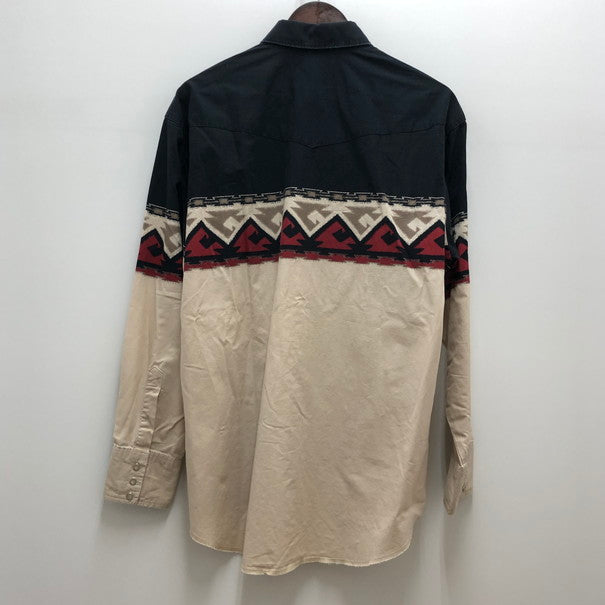 【中古品】【メンズ】 Wrangler ラングラー WRANGLER 長袖ウエスタンシャツ 146-250207-wy-5-tomh サイズ：L カラー：チマヨ柄 万代Net店