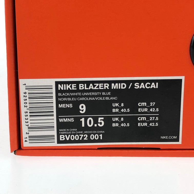 【中古品】【メンズ】 NIKE ナイキ SACAI × NIKE/BV0072-700/BLAZER MID 靴 スニーカー 160-250216-NS-1-iwa サイズ：26 カラー：バーシティメイズ バーシティレッド 万代Net店