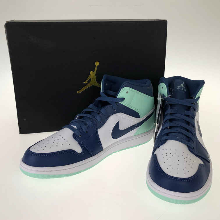 【中古美品】NIKE ナイキ 554724-413 AIR JORDAN 1 MID BLUE MINT 160-250217-SY-04-iwa サイズ：29.0 万代Net店