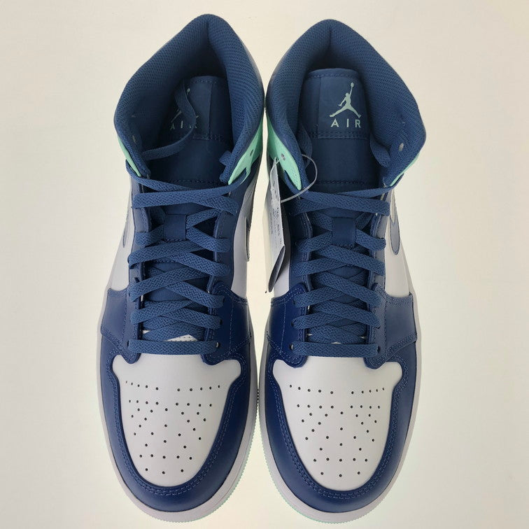 【中古美品】NIKE ナイキ 554724-413 AIR JORDAN 1 MID BLUE MINT 160-250217-SY-04-iwa サイズ：29.0 万代Net店