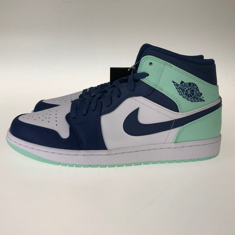 【中古美品】NIKE ナイキ 554724-413 AIR JORDAN 1 MID BLUE MINT 160-250217-SY-04-iwa サイズ：29.0 万代Net店