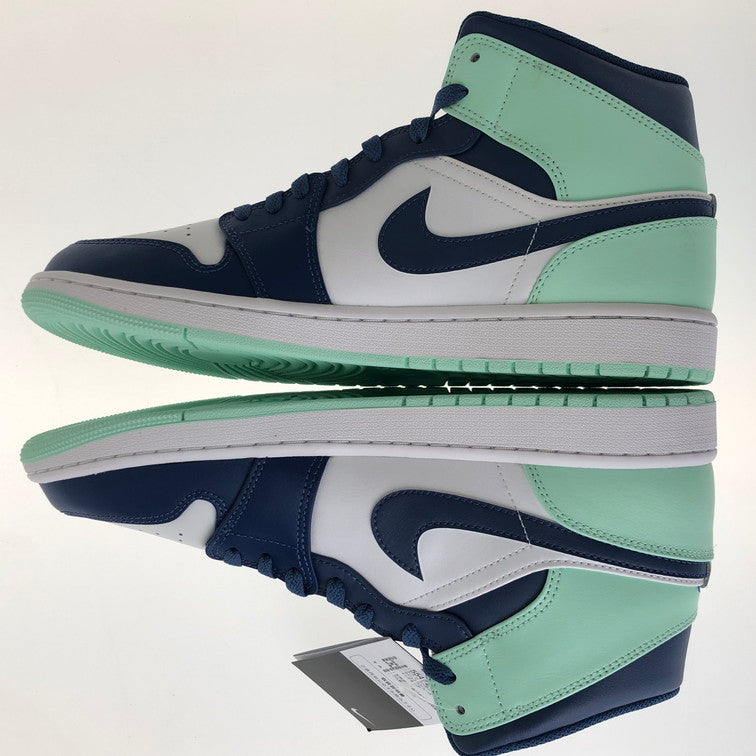 【中古美品】NIKE ナイキ 554724-413 AIR JORDAN 1 MID BLUE MINT 160-250217-SY-04-iwa サイズ：29.0 万代Net店