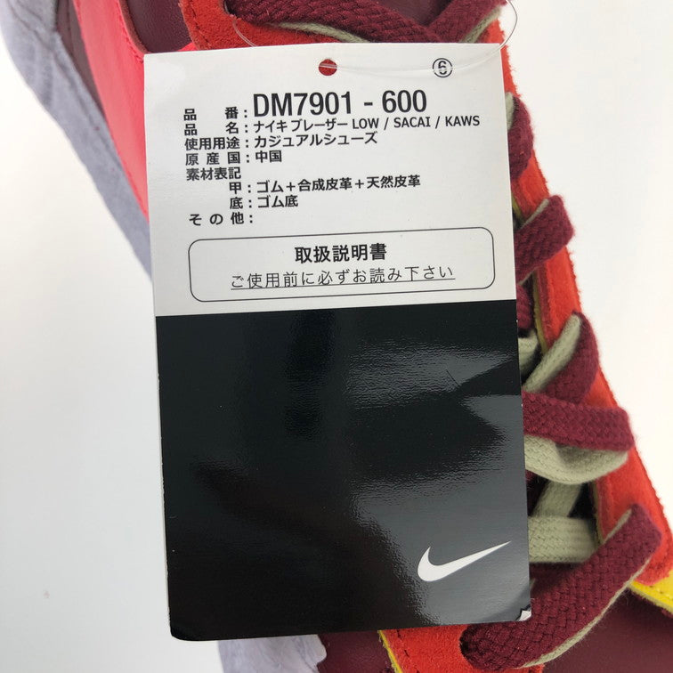 【中古美品】【メンズ】 NIKE ナイキ KAWS × SACAI × NIKE DM7901-600 BLAZER LOW TEAM RED スニーカー 赤系  160-250217-SY-05-iwa サイズ：29.0 カラー：RED系 万代Net店