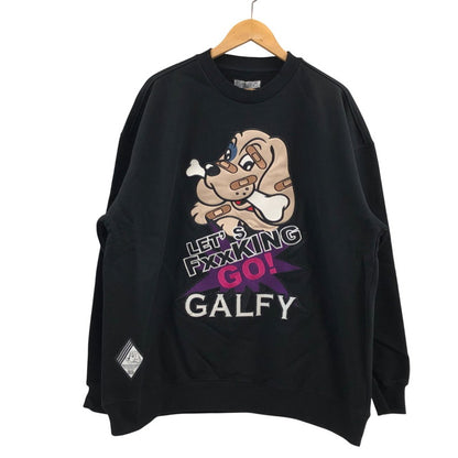 【中古美品】【メンズ/レディース】 GALFY ガルフィー × GALLIS ADDICTION ガリスアディクション 別注 GOGO!スウェット トレーナー 長袖 トップス 142-260312-hn-03-fur サイズ：中型犬(L) カラー：ブラック 万代Net店