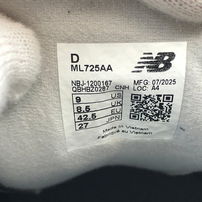 【中古品】【メンズ】 NEW BALANCE ニューバランス ML725AA スニーカー シューズ 靴 162-260824-hn-08-fur サイズ：27.0cm US9 カラー：グレー/ホワイト 万代Net店