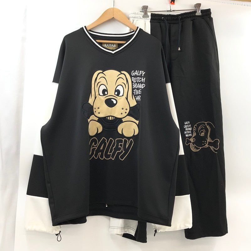 【現状渡し品】【メンズ/レディース】 GALFY ガルフィー 144034 当時の兄ちゃん SETUP ジャージ セットアップ 142-260312-hn-06-fur サイズ：中型犬(L) カラー：ブラック/ホワイト 万代Net店
