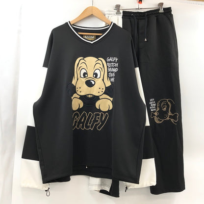 【現状渡し品】【メンズ/レディース】 GALFY ガルフィー 144034 当時の兄ちゃん SETUP ジャージ セットアップ 142-260312-hn-06-fur サイズ：中型犬(L) カラー：ブラック/ホワイト 万代Net店