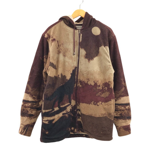 【現状渡し品】【メンズ】 MOUNTAIN RIDGE マウンテン リッジ ウルフジップパーカー フリース ジャケット アウター 146-251227-hn-02-fur サイズ：S/P カラー：ブラウン系 万代Net店