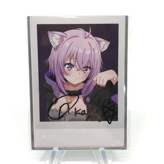 【中古品】 猫又おかゆ 誕生日記念2024 猫又おかゆ直筆サイン入り　ブロマイド 053-260409-yk-14-tag 万代Net店
